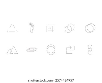 Monoline Aestetic Design Element Set