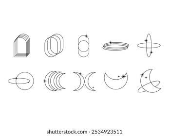 Monoline ästhetische Dekoration Element Set