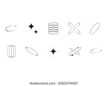 Monoline Aesthetic Decoration Element Set