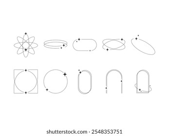 Monoline Aesthetic Design Element Set 