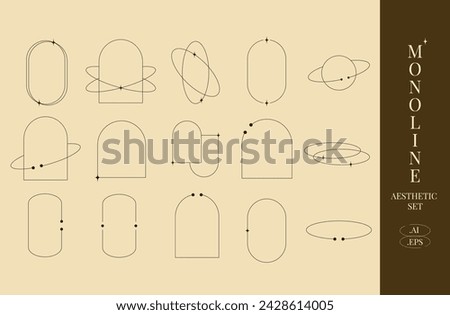 Monoline Aesthetic Illustration Vector Set