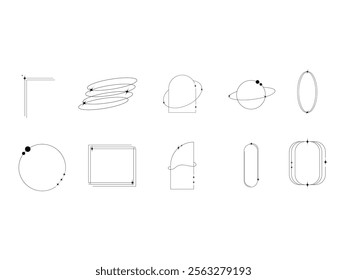 Monoline Aesthetic Shape Element Set