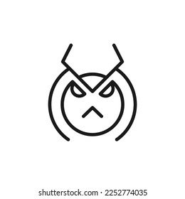 Monoline angry owl logo abstract
