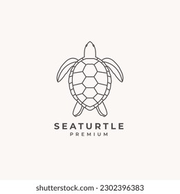 monoline animal logo sea turtle minimalist