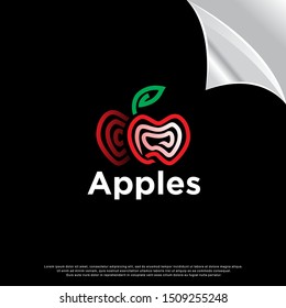 monoline apple logo. modern design. vector icon illustration