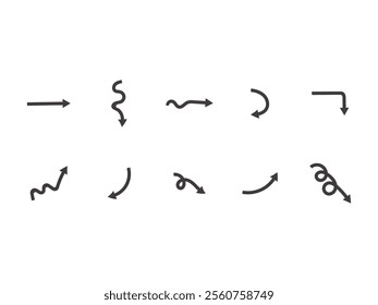 Monoline Arrow Design Element Set