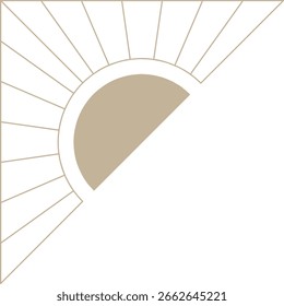 Monoline Art Deco Corner Design Element