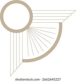 Monoline Art Deco Corner Design Element