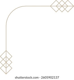Monoline Art Deco Geometric Corner