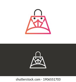 Monoline Bag Concept Diseño Modelo de Ilustración Vector Adecuado para empresas creativas, multimedia, digitales, de Internet, web y relacionadas