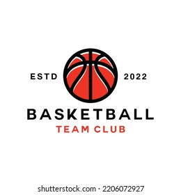 Monoline Basketball Logo vector design graphic for sport