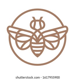 Monoline Bee Icon Illustrations Vector