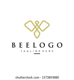 monoline bee logo line art