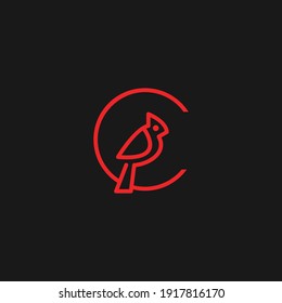monoline bird logo icon vector