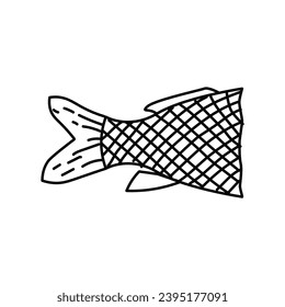 monoline black fish icon on a white background 
