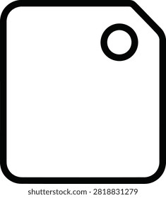 Monoline Black Stroke Square Price Tag Icon With Clipped Corner and Eyelet for Shopping Labels