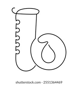 Monoline Blood Test Icon. Simple Line Blood Test Tube Icon. Minimalist Medical Test Vector.