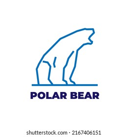 Monoline bold polar bear logo 