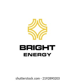 monoline bright light logo icon vector template