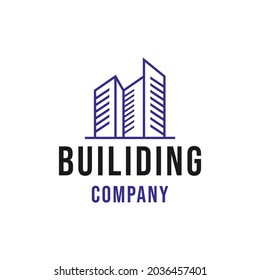 monoline building Logo emblem Icon. apartment Vector Modern Symbol. design architecture for Company and business