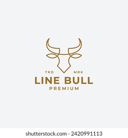 Monoline Bull Head Logo Design