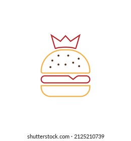 monoline burger king logo design. vector art illustration