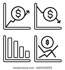 Monoline Business Money Saving Icons Accounting