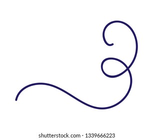 Monoline calligraphy scandinavian folk flourish vector corner. Design corner element for wedding and Valentines Day, birthday greeting card