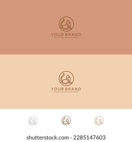 monoline cat with geometric simple circle unique balanced pattern modern front view visualizing energy peace and elegant minimalism   