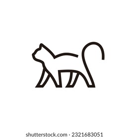 Design-Illustration des Monoline Cat-Logos