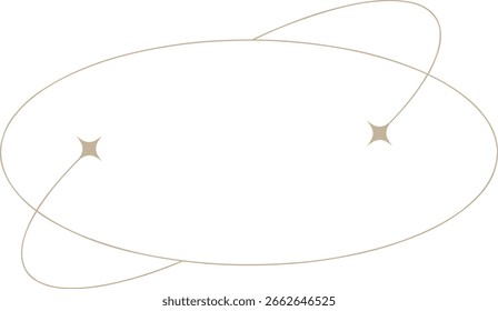 Monoline Celestial Oval Frame With Sparkle