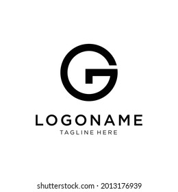 Monoline circular letter G initial logo icon.