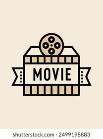 Monoline clip film cinema vintage style for your business