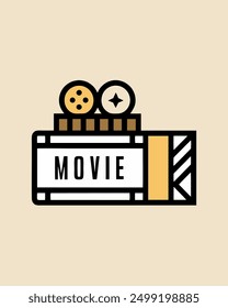 Monoline clip film cinema vintage style for your business