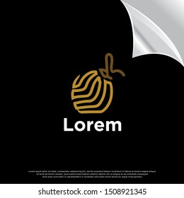 monoline coconut logo. modern design. vector icon illustration