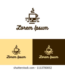 Monoline Coffee Cup Logo Template