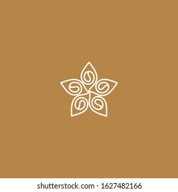 Monoline Combine Leaf Coffee Logo Designs
