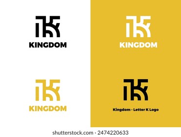 Monoline concept with letter K logo design for business	