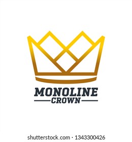 Monoline Crown icon, Creative crown logo icon, minimalis crown symbol icon