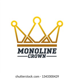 Monoline Crown icon, Creative crown logo icon, minimalis crown symbol icon