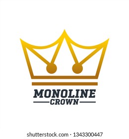 Monoline Crown icon, Creative crown logo icon, minimalis crown symbol icon