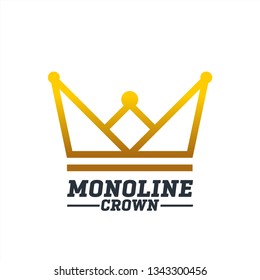 Monoline Crown icon, Creative crown logo icon, minimalis crown symbol icon