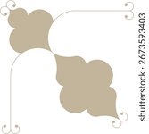 Monoline Decorative Floral Corner	Design Element