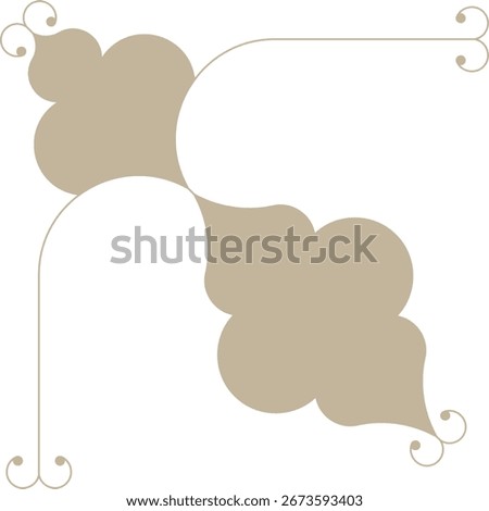 Monoline Decorative Floral Corner	Design Element