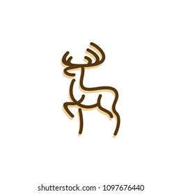 MONOLINE DEER FLAT LINE ART ICON DESIGN