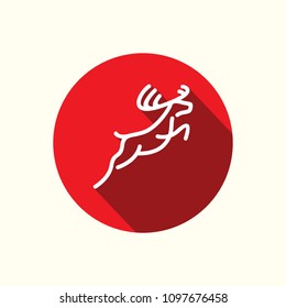MONOLINE DEER FLAT LINE ART ICON DESIGN