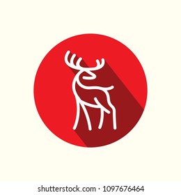 MONOLINE DEER FLAT LINE ART ICON DESIGN