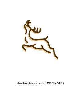 MONOLINE DEER FLAT LINE ART ICON DESIGN