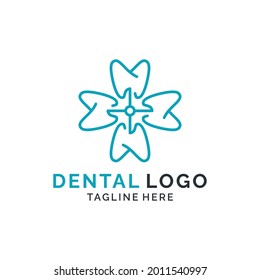 Monoline dental teeth logo design