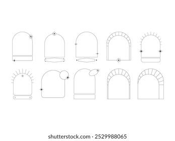 Monoline Design Graphic Element Set 